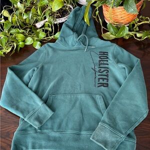 Hollister Men's Teal Hoodie